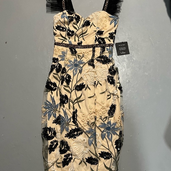 Lulus Show Stopper Cream Embroidered Sequin Bodycon Mini Dress - Picture 2 of 8